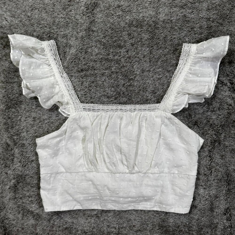 Miami For Francesca's White Crop Top Sz M